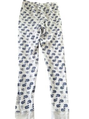 Roller Rabbit Kids Pajama Bottoms Moby White with Navy Whale Print
